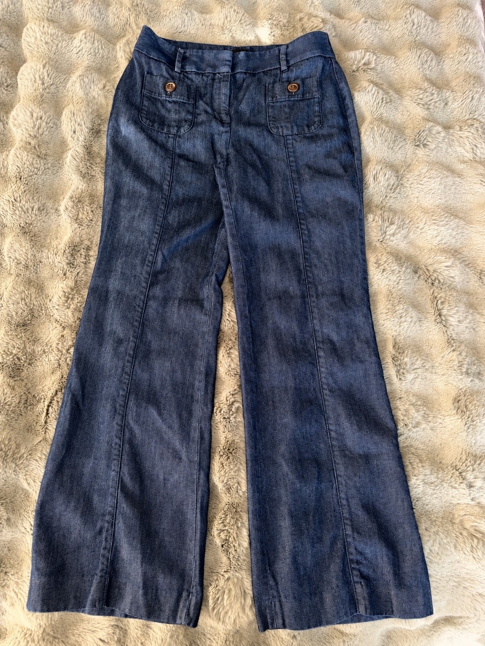 High-Rise Wide Leg Women's Jeans - Dark Blue - Picture 2 of 7